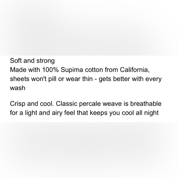 CASPER THE SHEETS 💯 SUPIMA COTTON QUEEN FLAT SHEET ONLY WHITE/GRAY WASHED ONLY - Picture 3 of 7